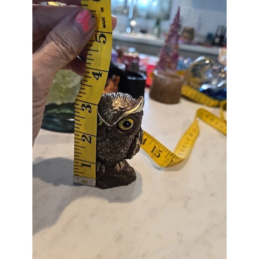 Handmade Resin Brown Gold Owl‎ Gold Decoration Gift 662